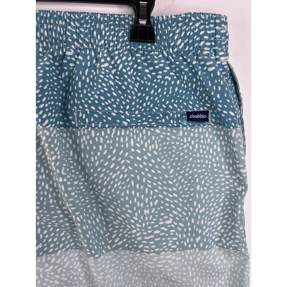 Chubbies Swim Trunks Aqua Geometric Men's 2XL 5.5